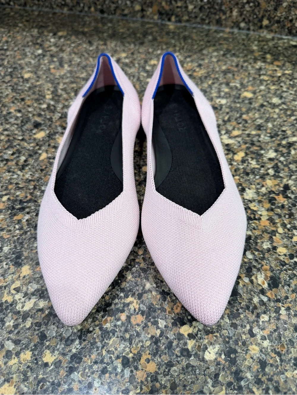 Women's Rothys  Pointed Knit Flats in Light Pink 10
